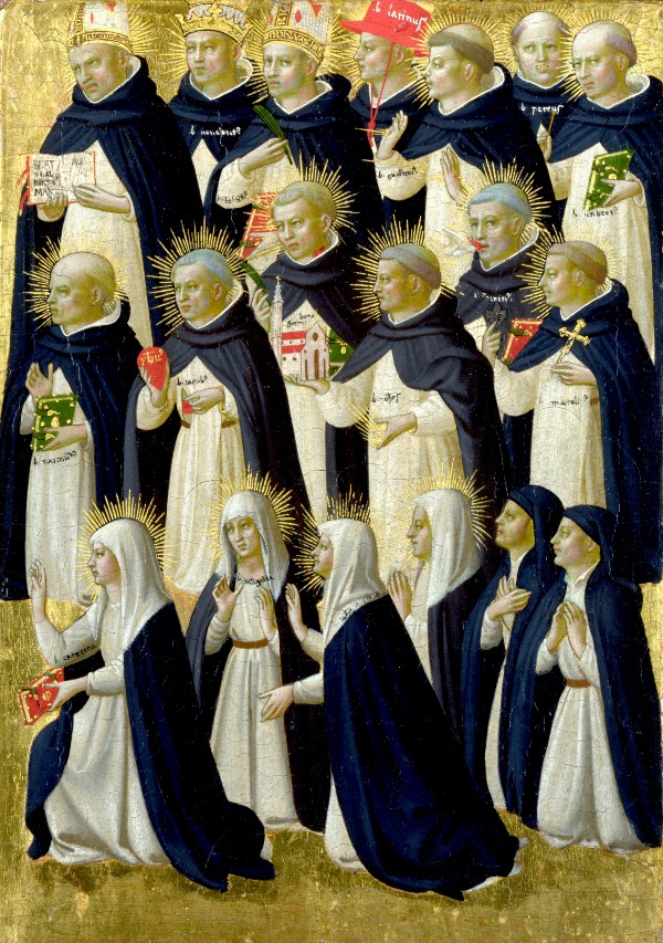 Dominican Saints in heaven, looking left